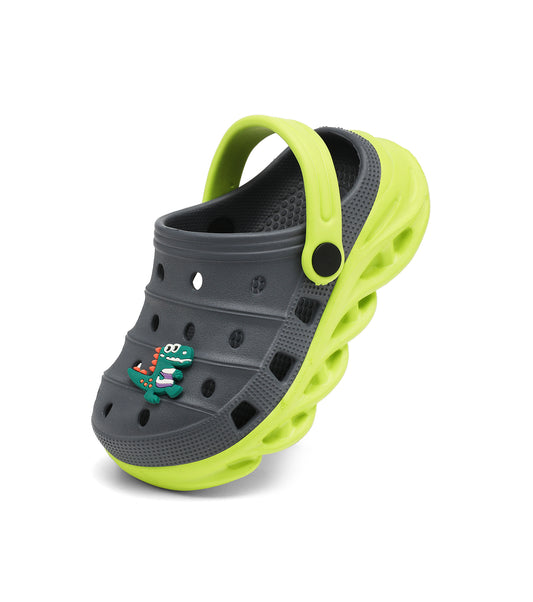 Double-Density FlexiStride Kids Clogs NED-723 (Grey/Green)
