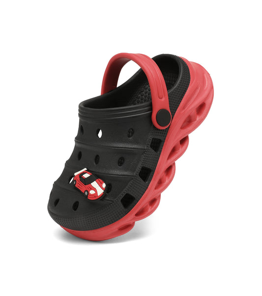 Double-Density FlexiStride Kids Clogs NED-723 (Black/Red)
