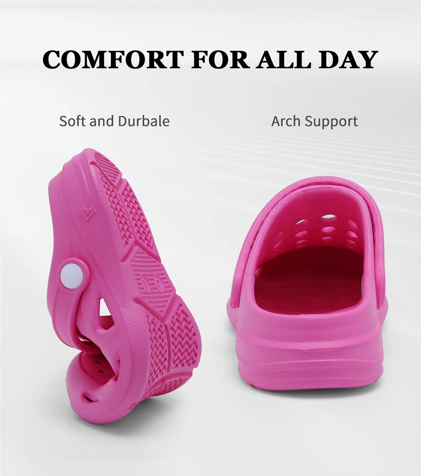 Classic Toddler Kids Clogs NED-6839 (Rose Red)