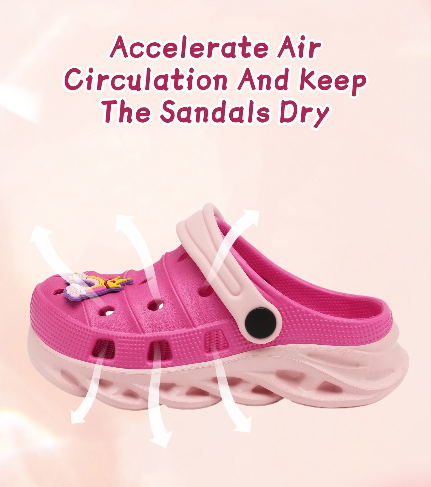 Double-Density FlexiStride Kids Clogs NED-723 (Rose Red/Pink)