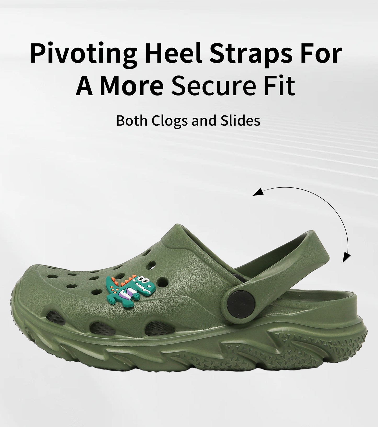 SportTread Toddler Kids Clogs NED-9159 (Army Green)