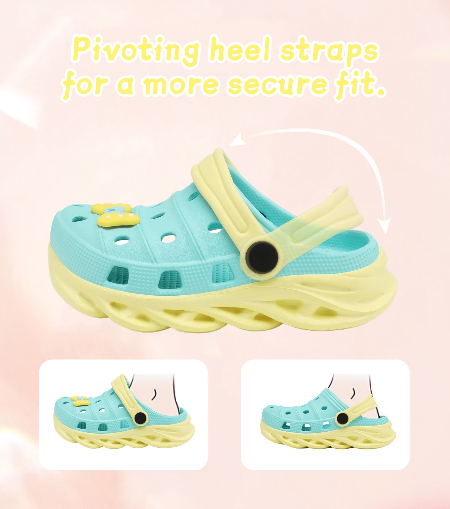 Double-Density FlexiStride Kids Clogs NED-723 (WaterBlue/Yellow)