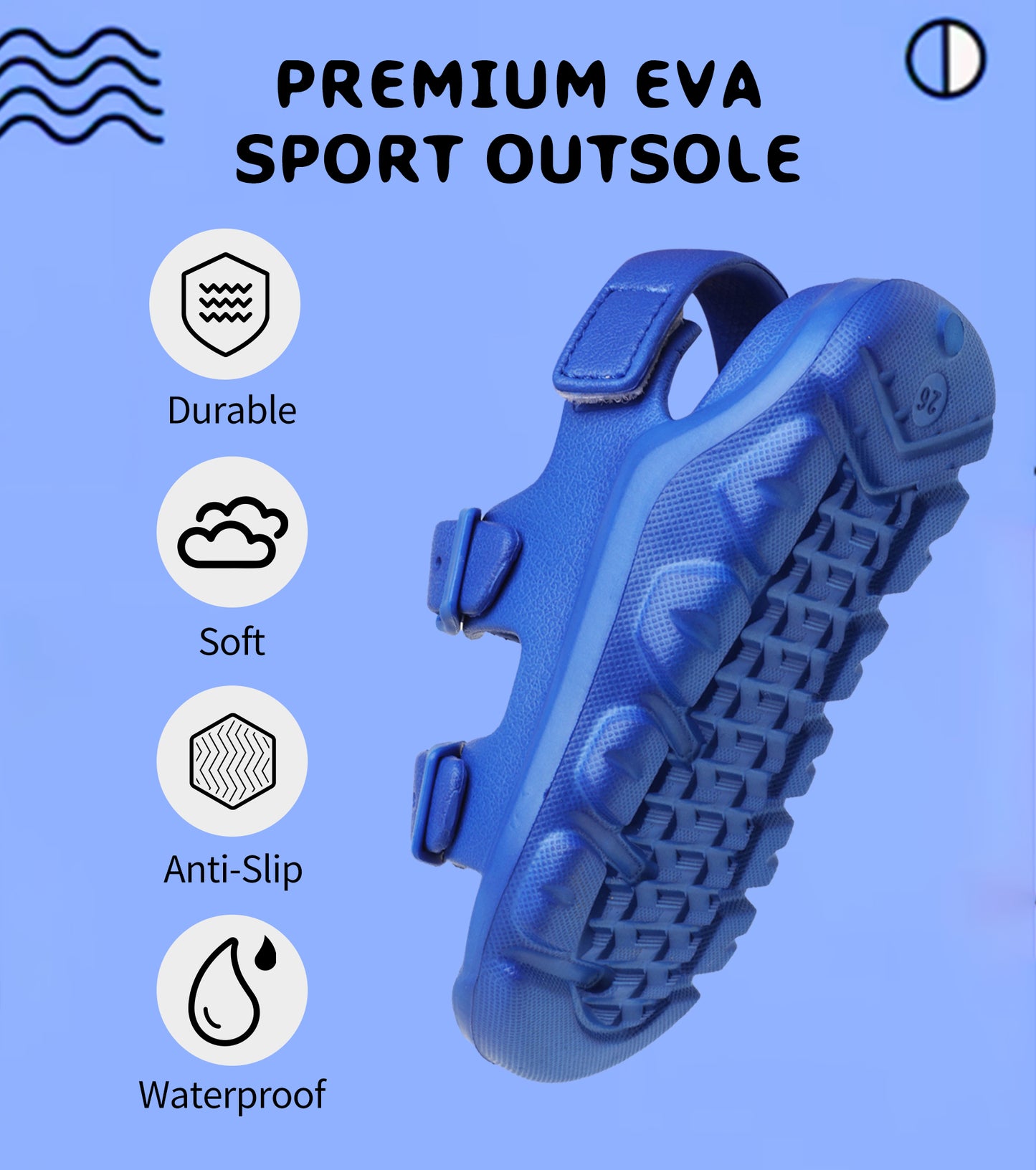 Buckle Adjustable Kid Water Sandals NED-6002 (Blue)