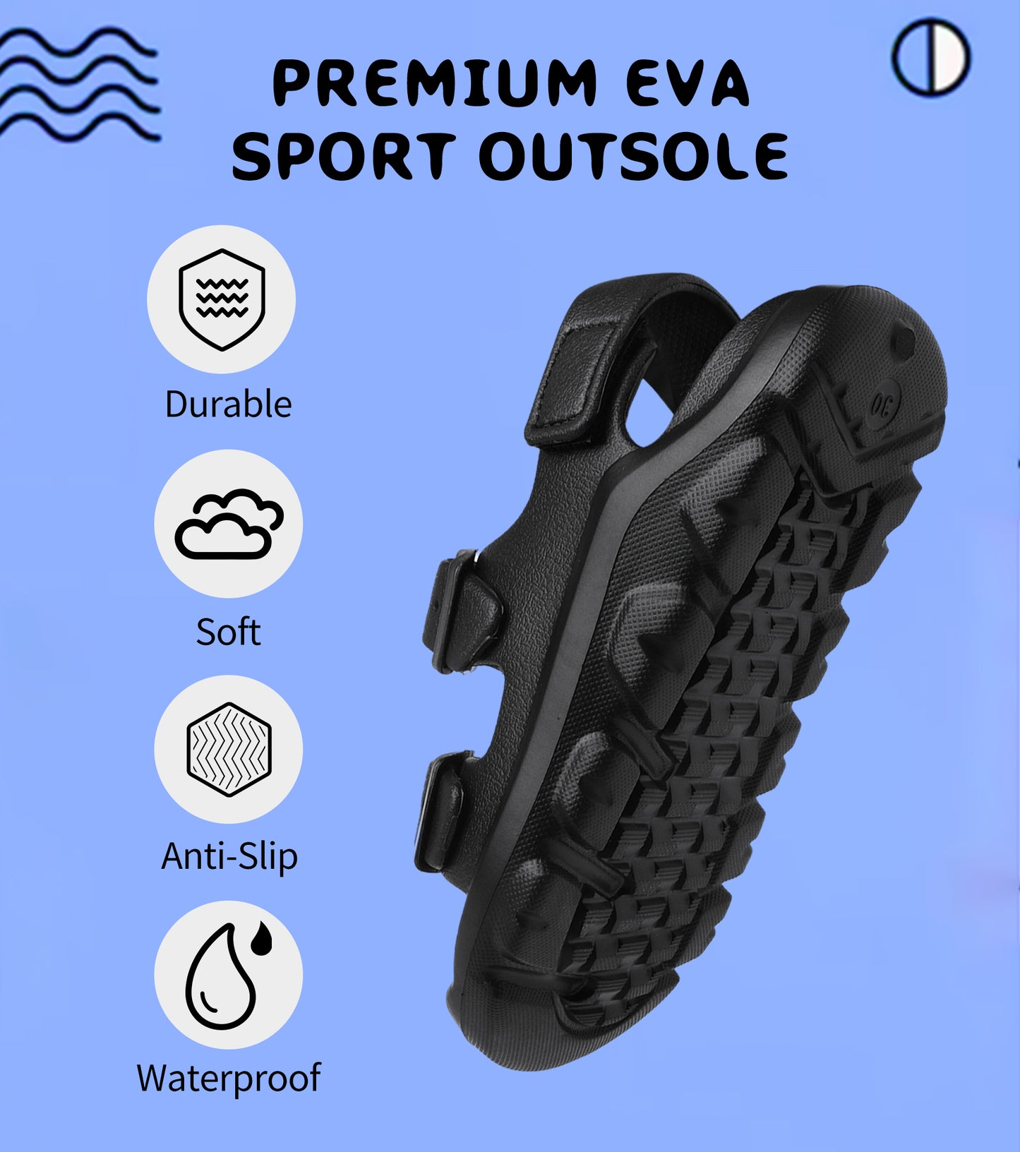 Buckle Adjustable Kid Water Sandals NED-6002 (Black)