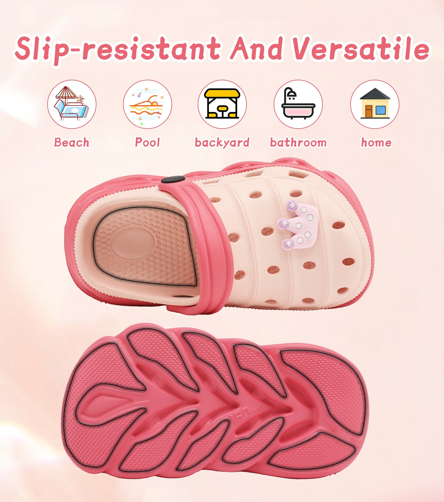 Double-Density FlexiStride Kids Clogs NED-723 (Pink/Red)
