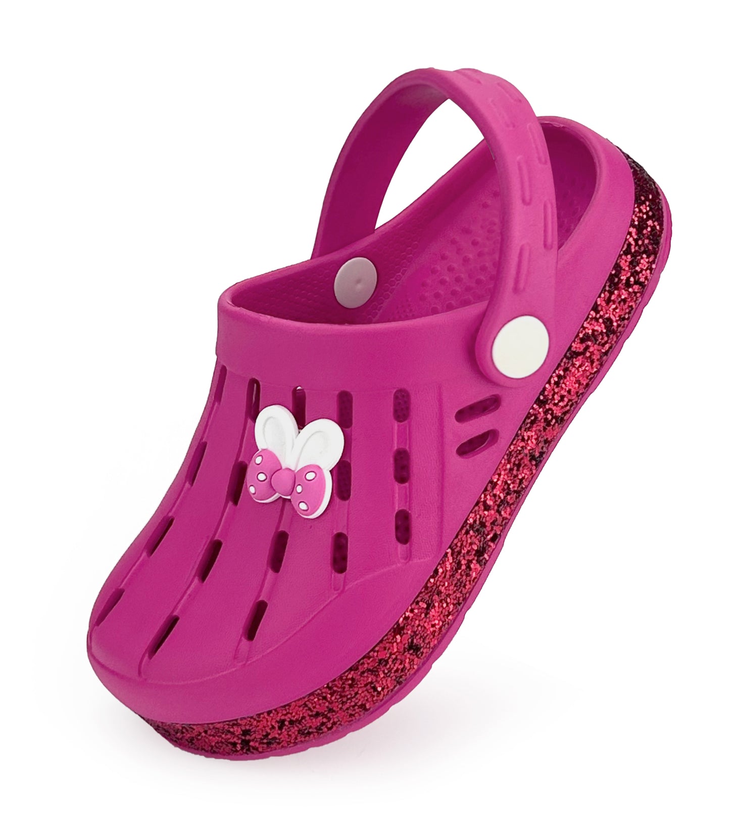 Glitter Toddler Kids Clogs NED-6859 (Rose Red)