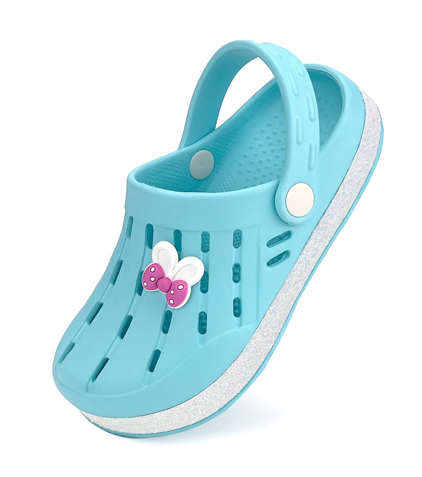 Glitter Toddler Kids Clogs NED-6859 (Water Blue)