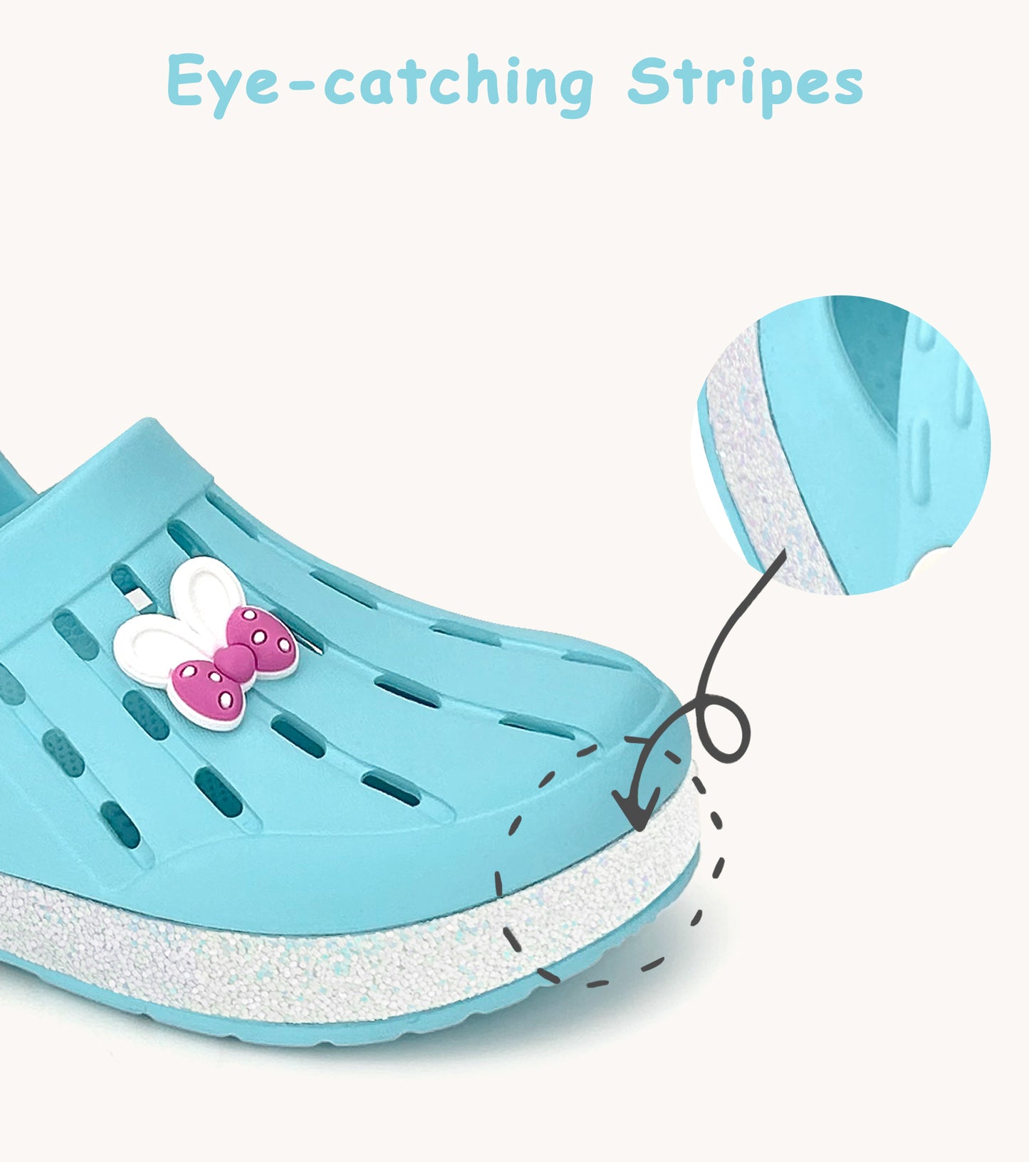 Glitter Toddler Kids Clogs NED-6859 (Water Blue)