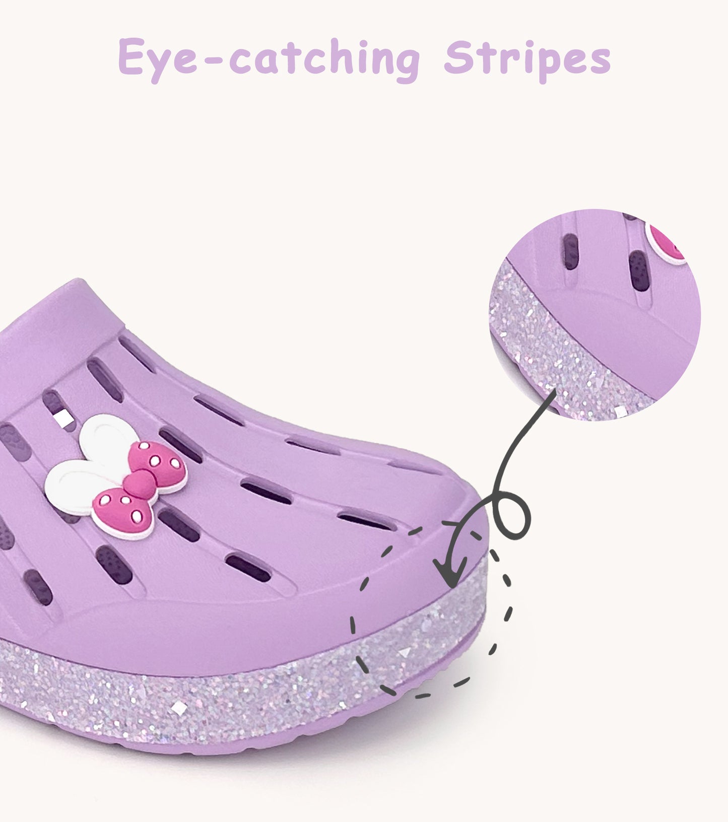Glitter Toddler Kids Clogs NED-6859 (Purple)