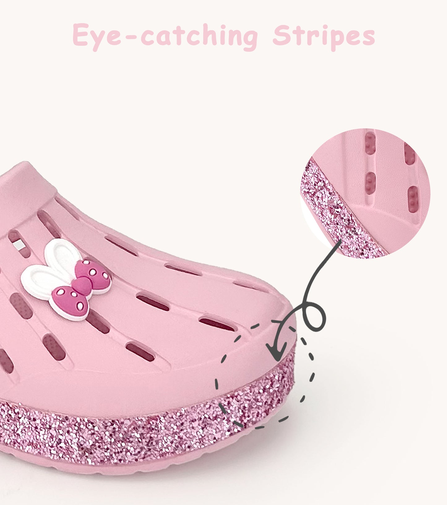 Glitter Toddler Kids Clogs NED-6859 (Pink)