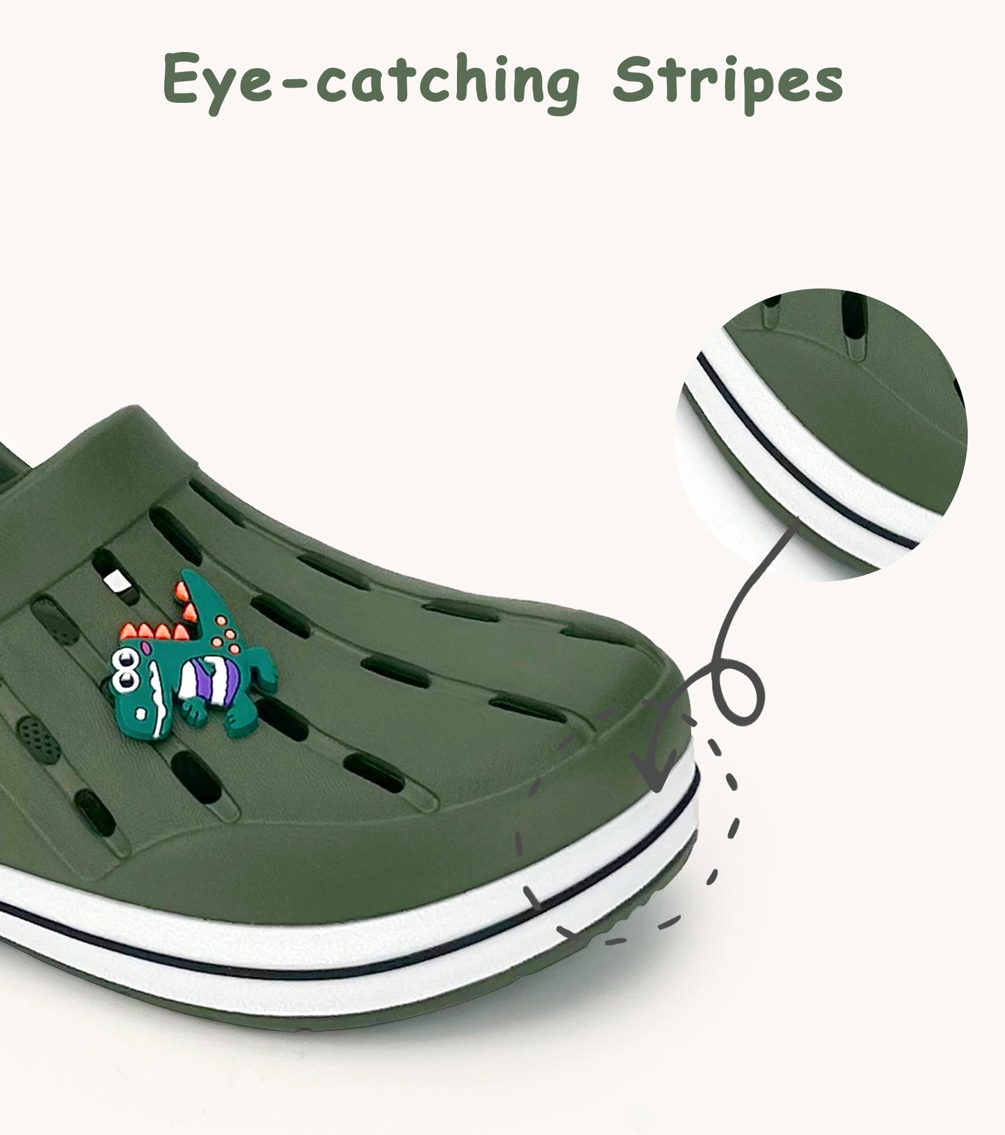 Glitter Toddler Kids Clogs NED-6859 (Army Green)