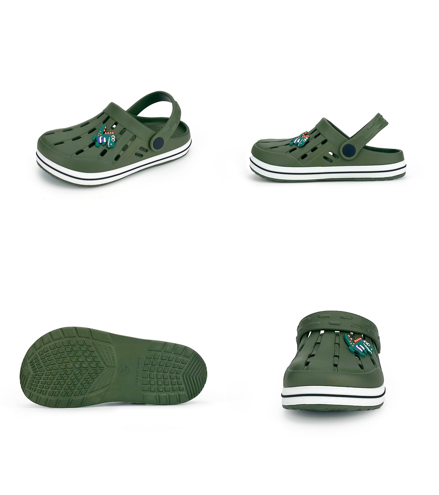Glitter Toddler Kids Clogs NED-6859 (Army Green)