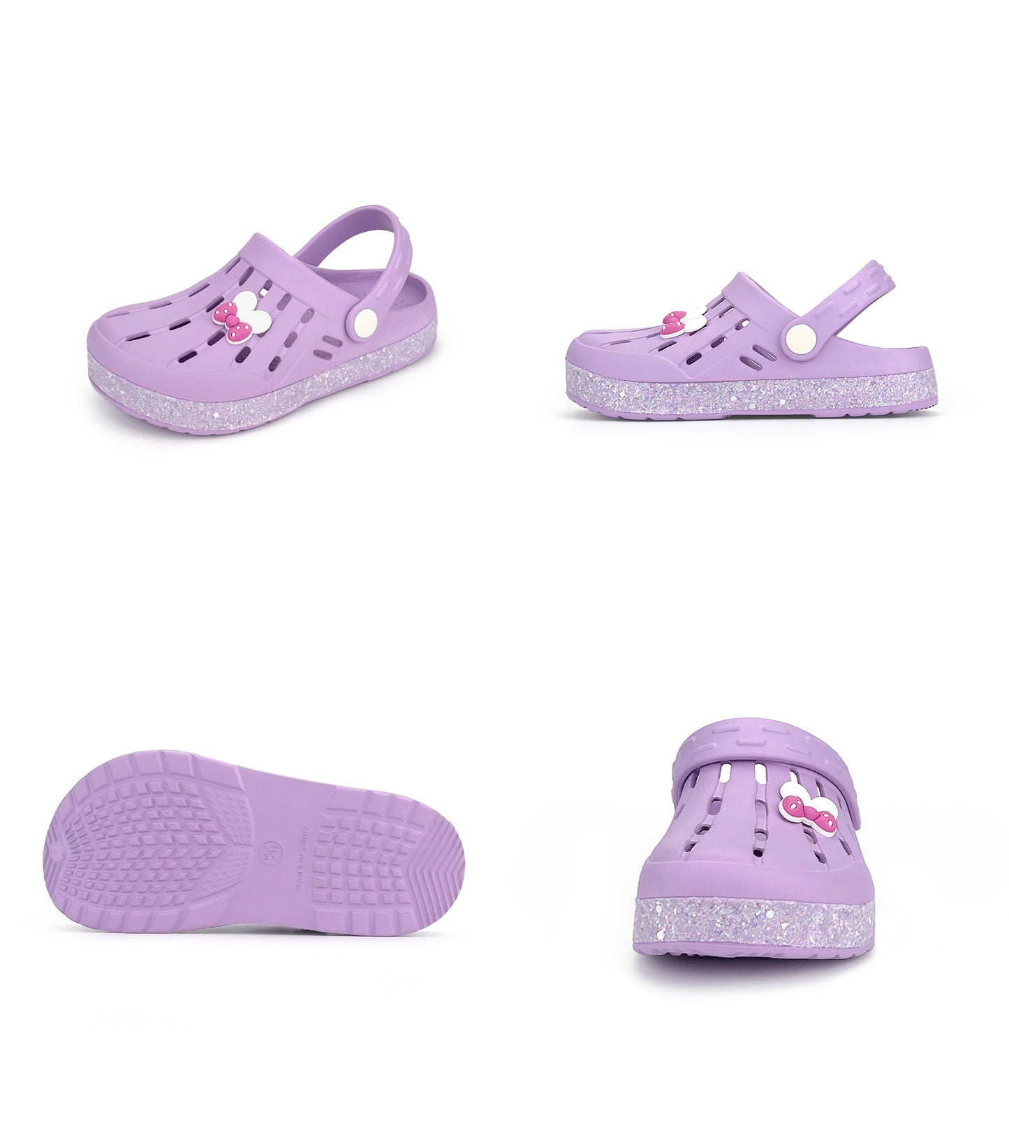 Glitter Toddler Kids Clogs NED-6859 (Purple)