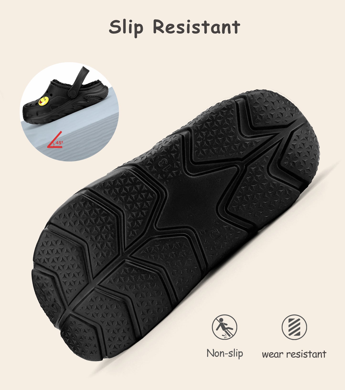 SportTread Toddler Winter Clogs NED-9159 (Black Lined)