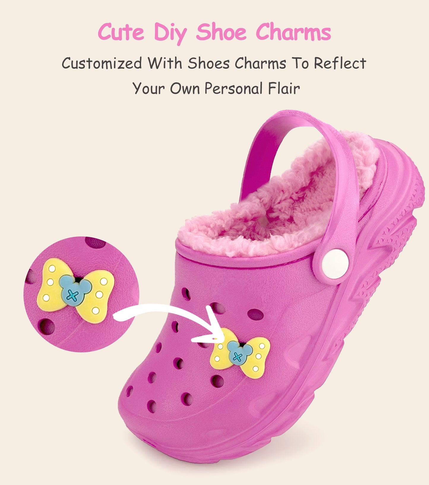SportTread Toddler Winter Clogs NED-9159 (Hot Pink Lined)