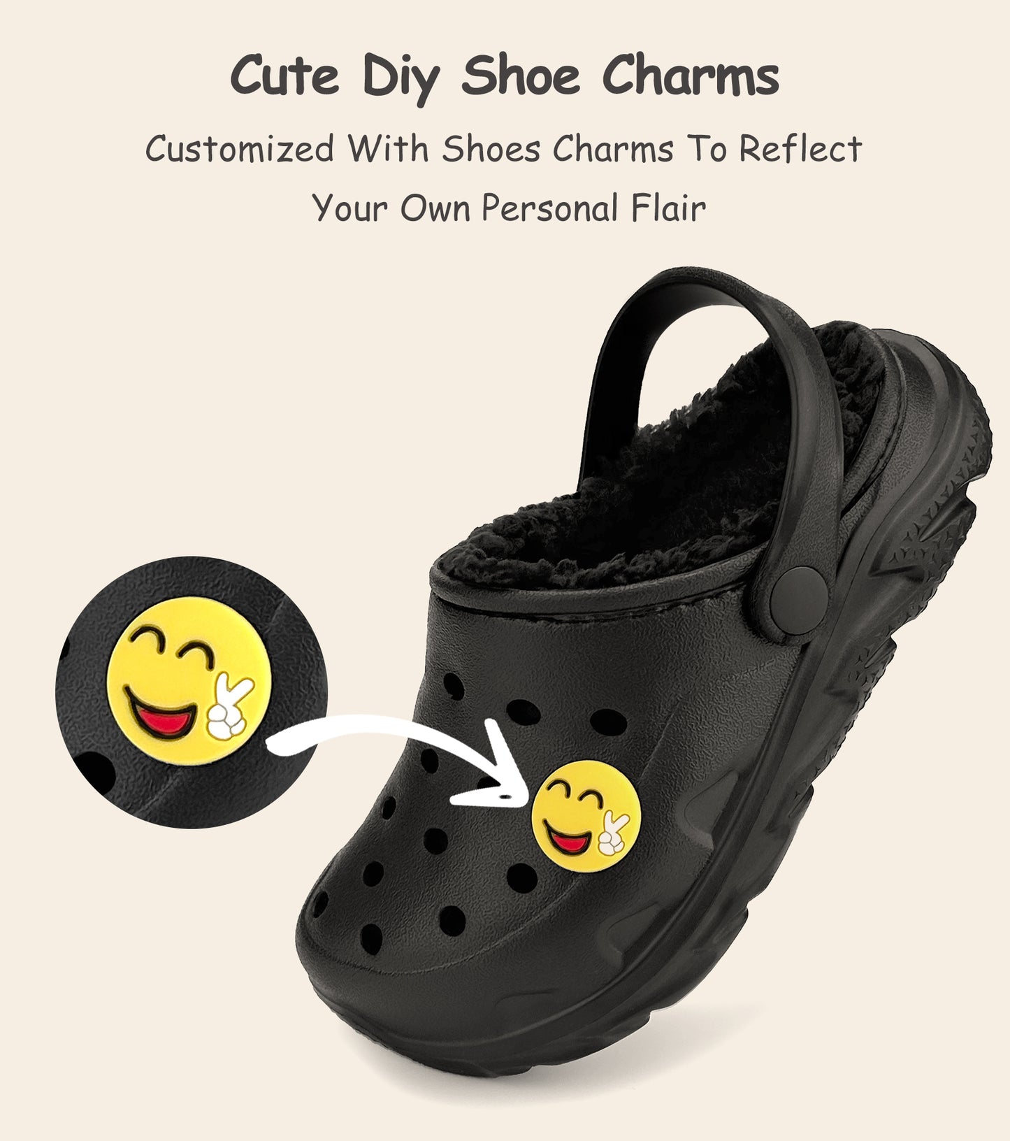 SportTread Toddler Winter Clogs NED-9159 (Black Lined)