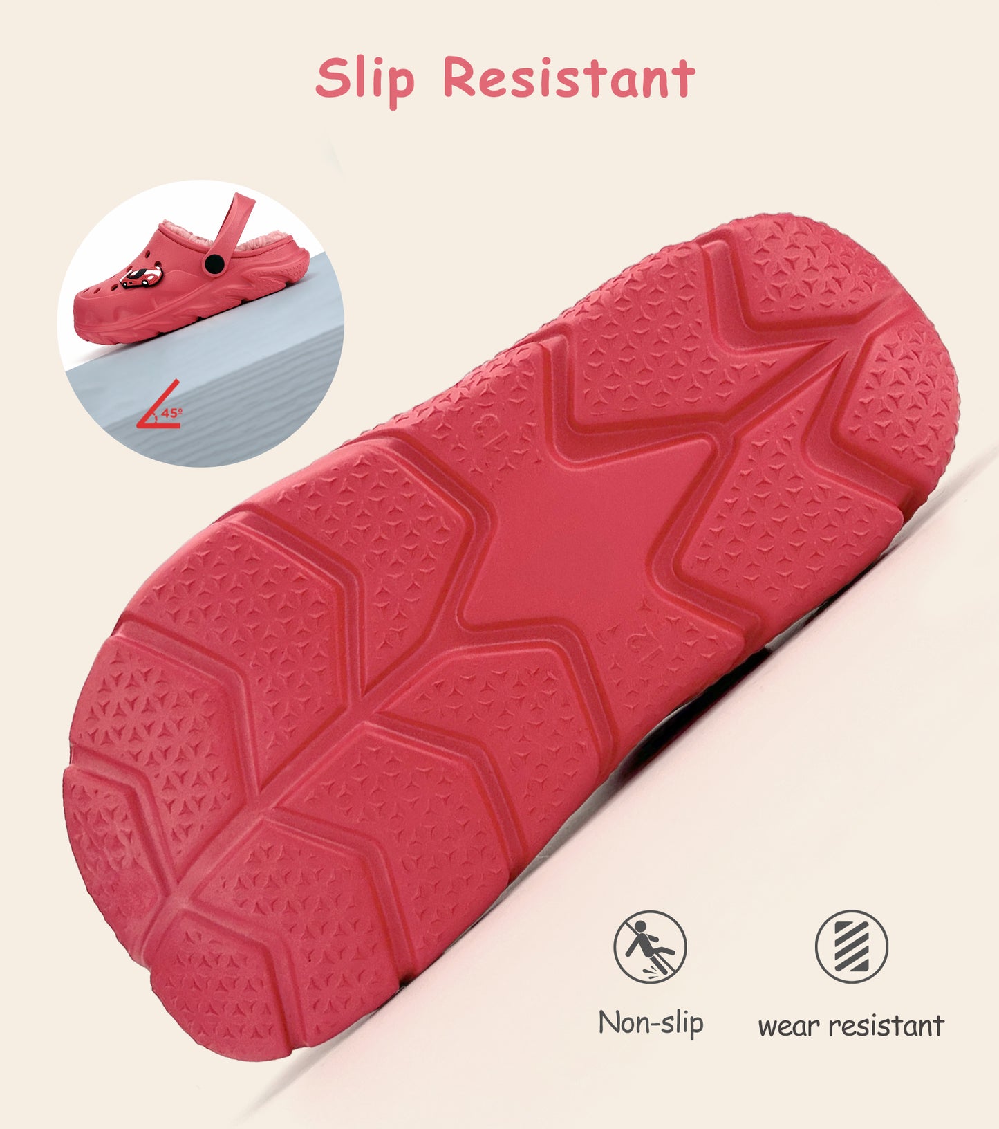 SportTread Toddler Winter Clogs NED-9159 (Red Lined)