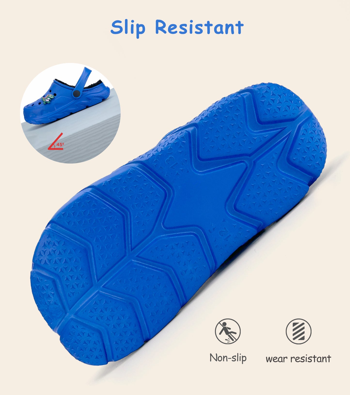 SportTread Toddler Winter Clogs NED-9159 (Klein Blue Lined)