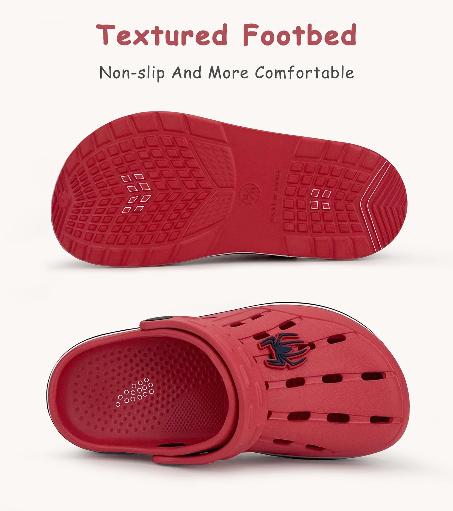 Glitter Toddler Kids Clogs NED-6859 (Red)