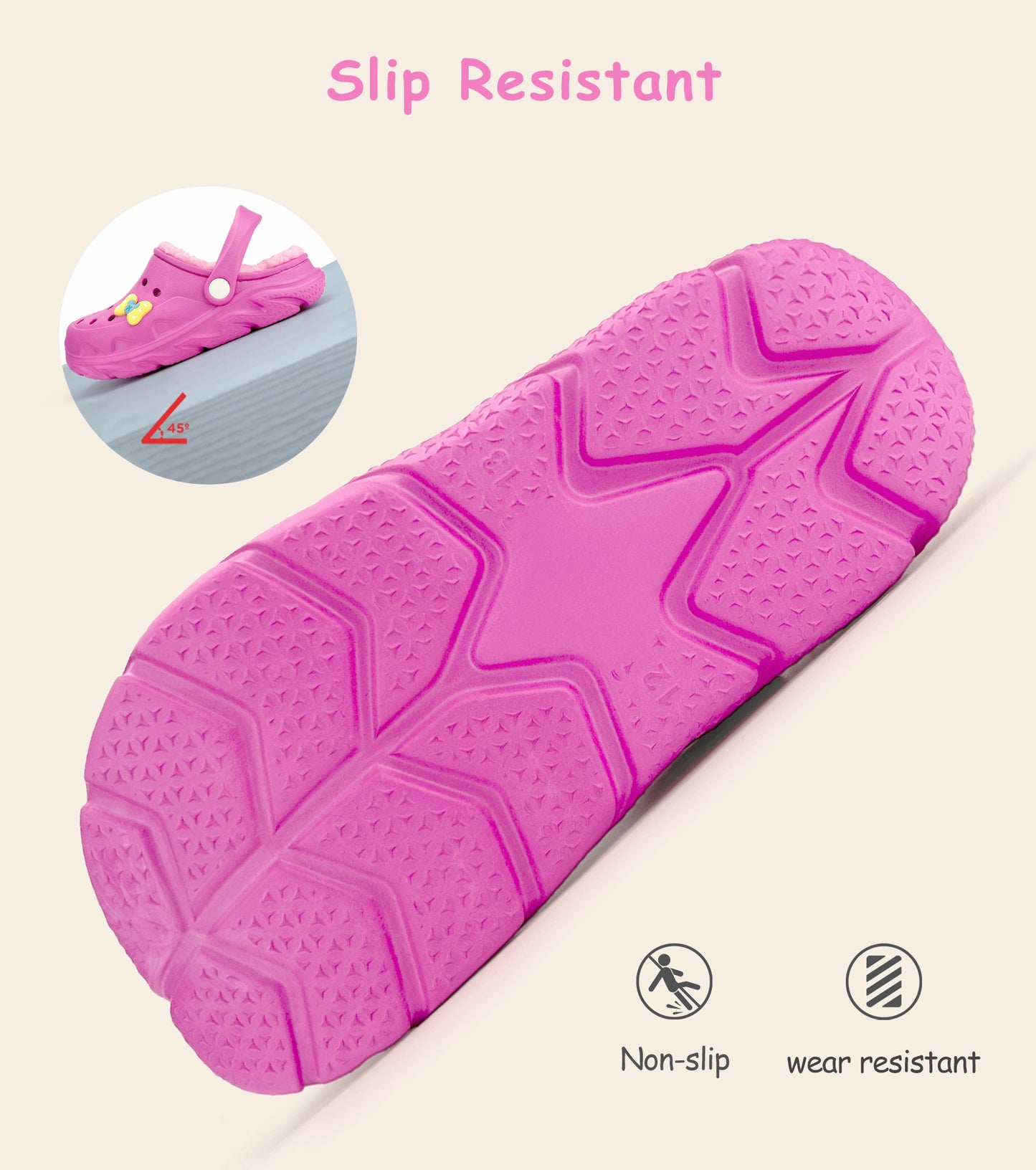 SportTread Toddler Winter Clogs NED-9159 (Hot Pink Lined)