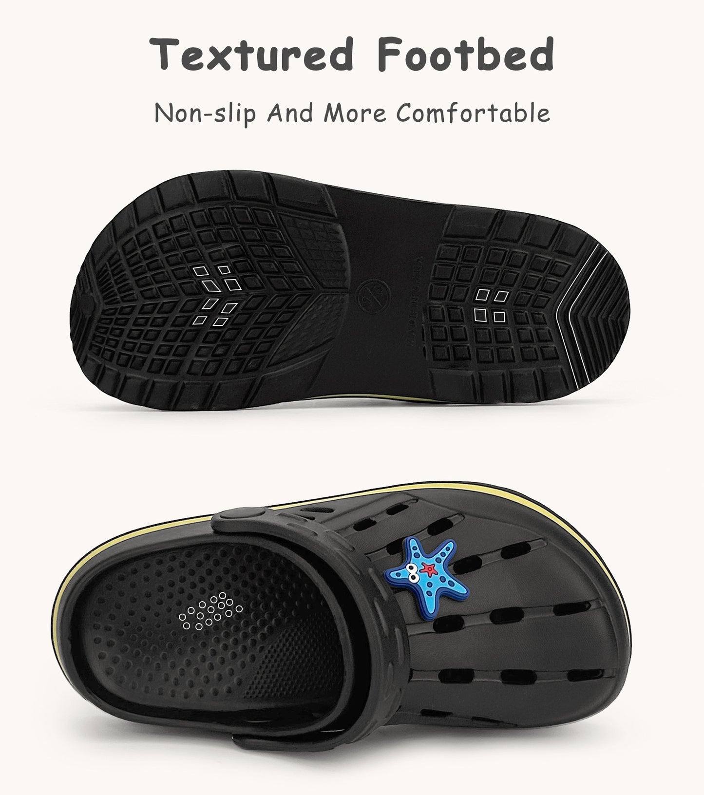 Glitter Toddler Kids Clogs NED-6859 (Black)
