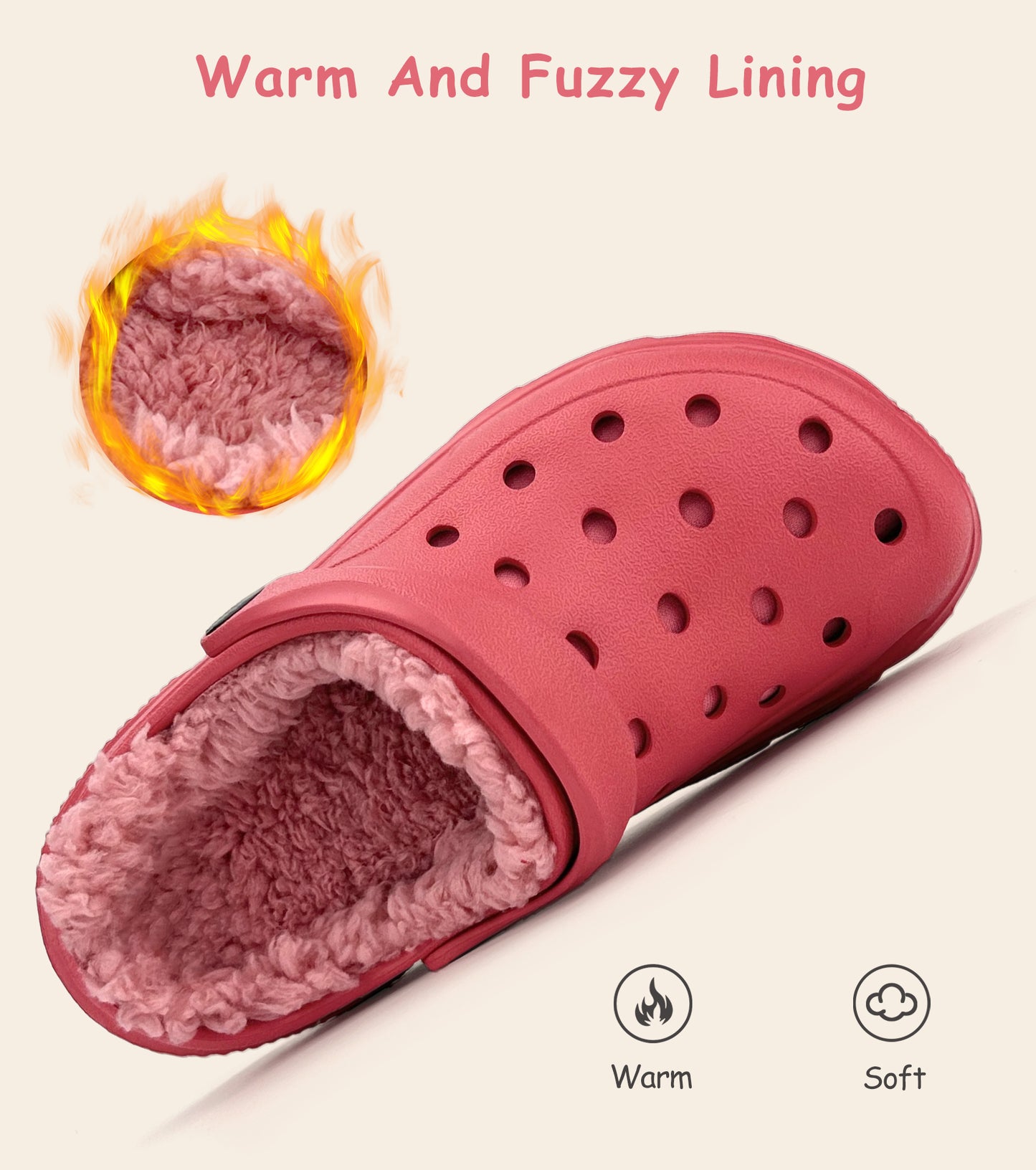 SportTread Toddler Winter Clogs NED-9159 (Red Lined)