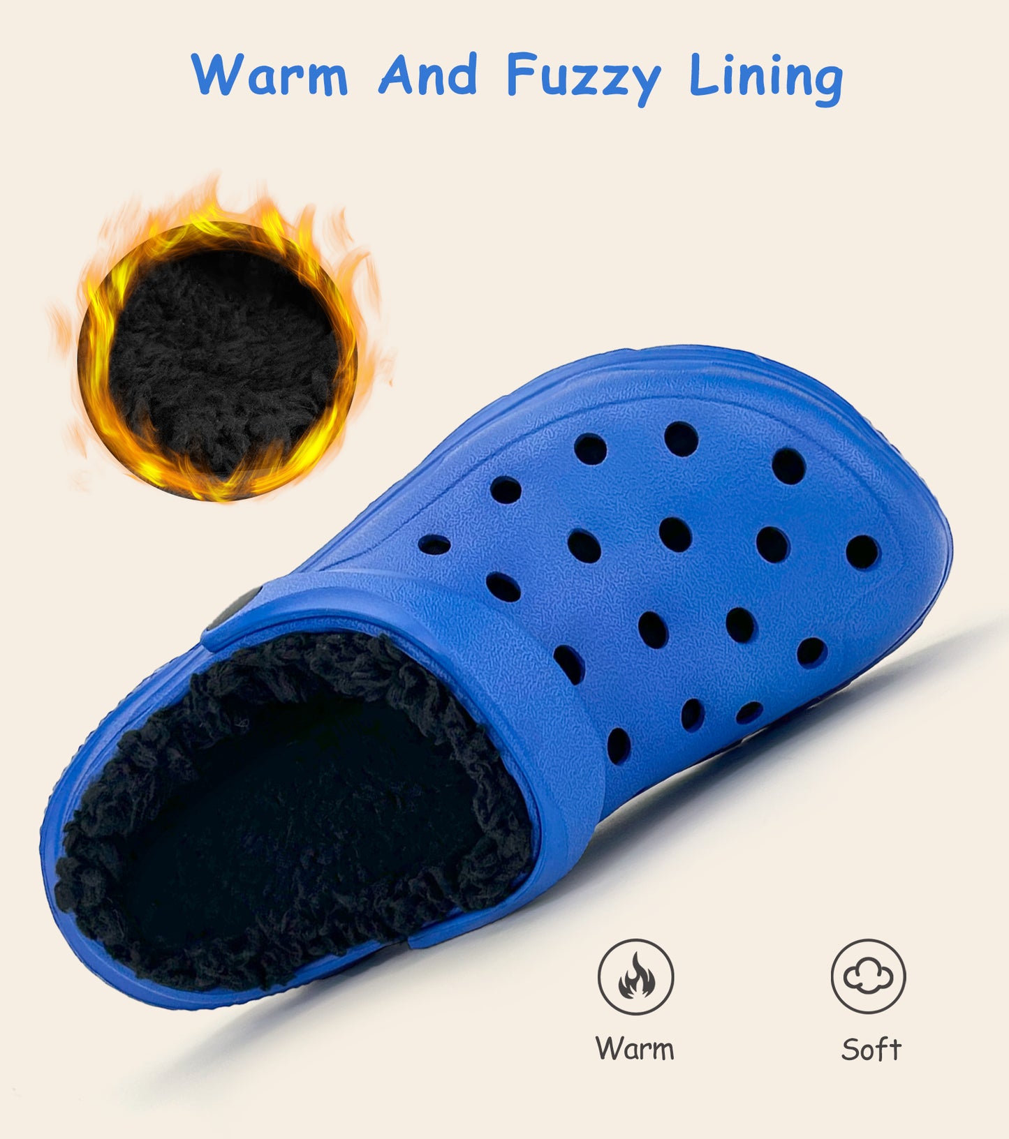 SportTread Toddler Winter Clogs NED-9159 (Klein Blue Lined)