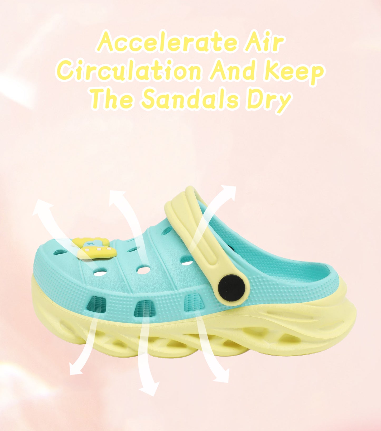 Double-Density FlexiStride Kids Clogs NED-723 (WaterBlue/Yellow)