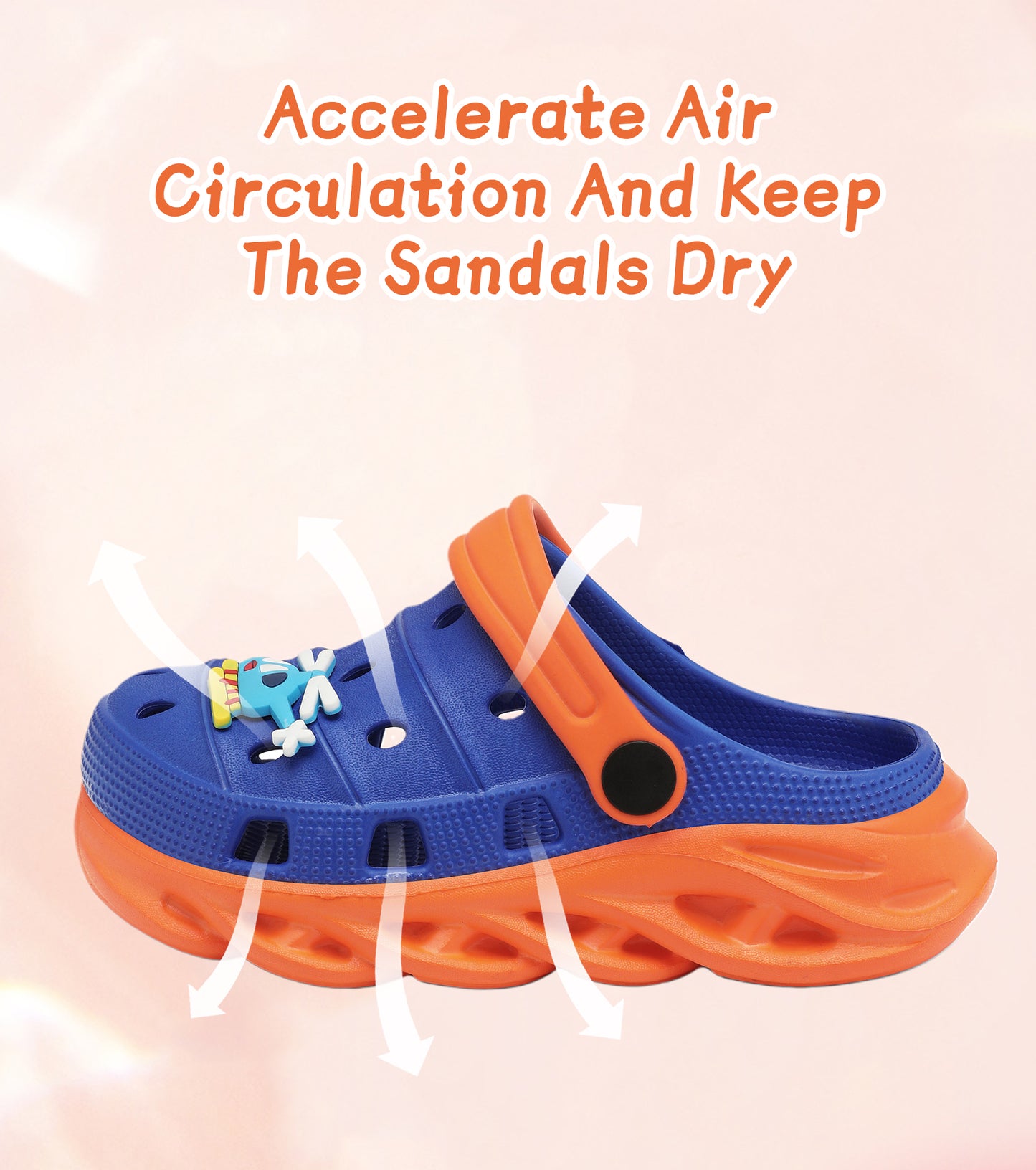 Double-Density FlexiStride Kids Clogs NED-723 (KleinBlue/Orange)