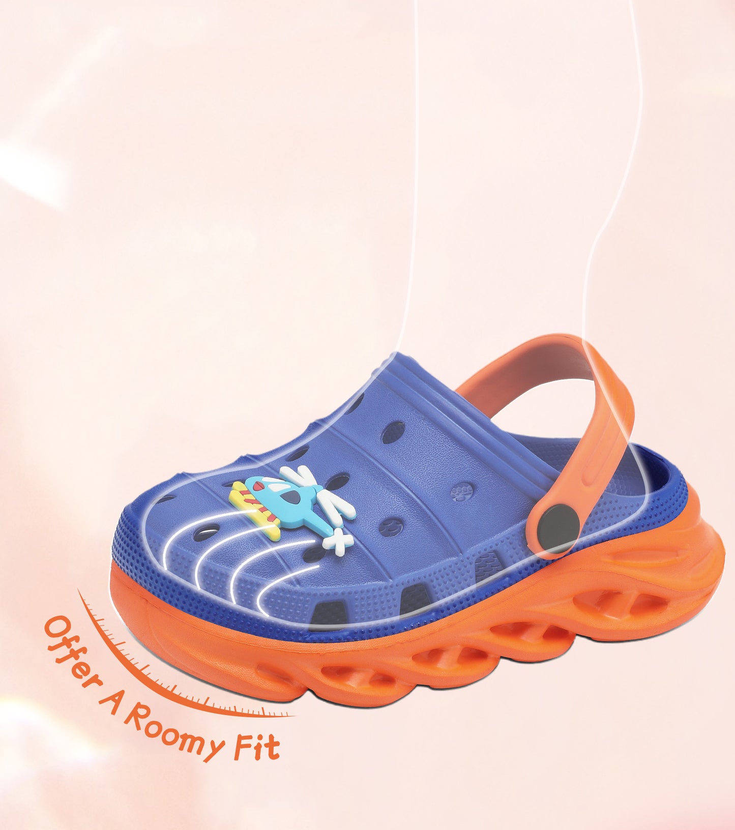 Double-Density FlexiStride Kids Clogs NED-723 (KleinBlue/Orange)