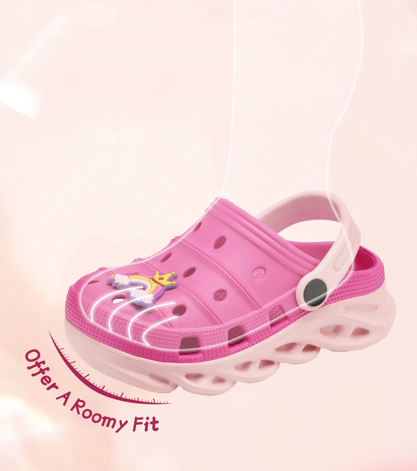 Double-Density FlexiStride Kids Clogs NED-723 (Rose Red/Pink)