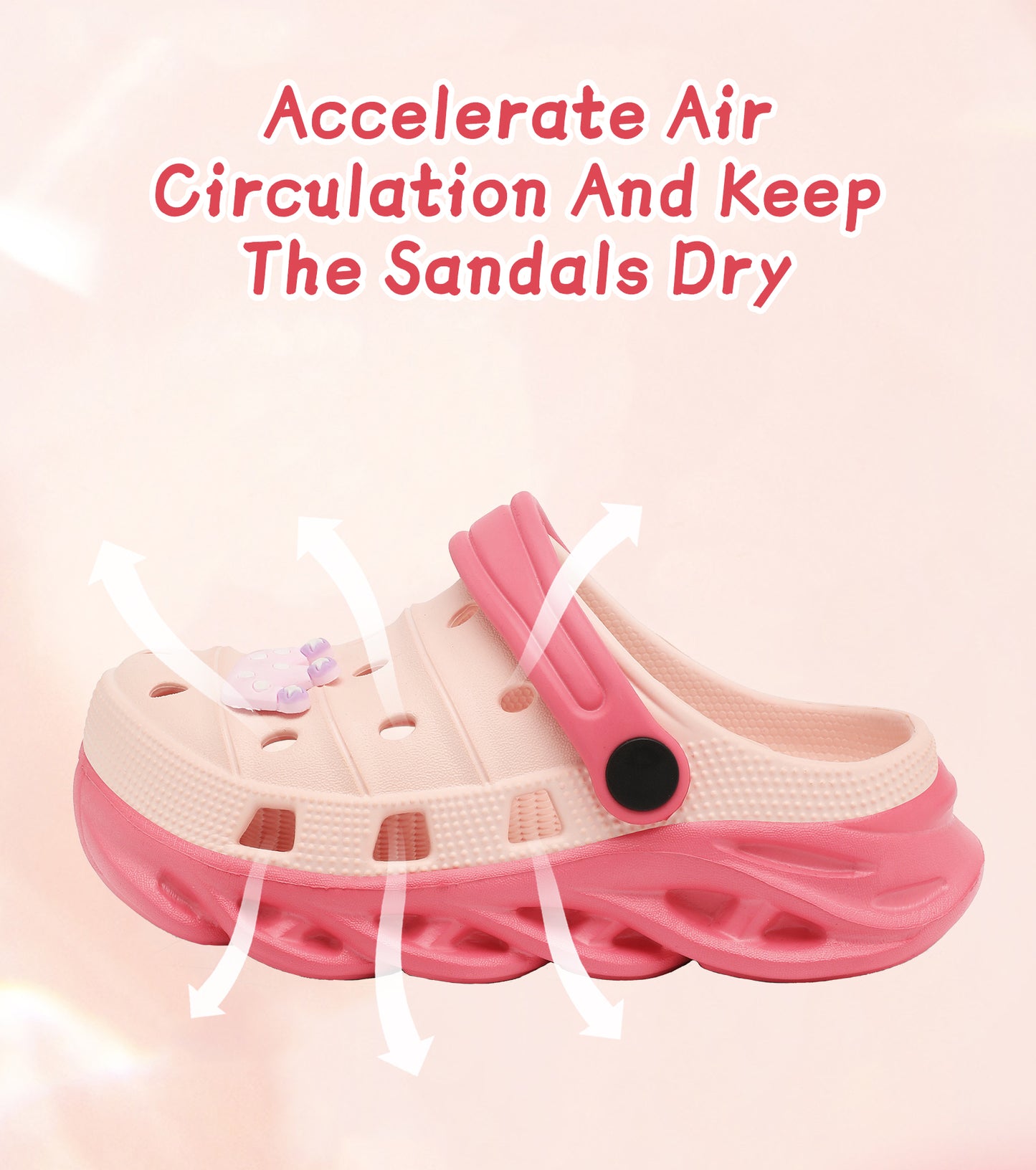 Double-Density FlexiStride Kids Clogs NED-723 (Pink/Red)